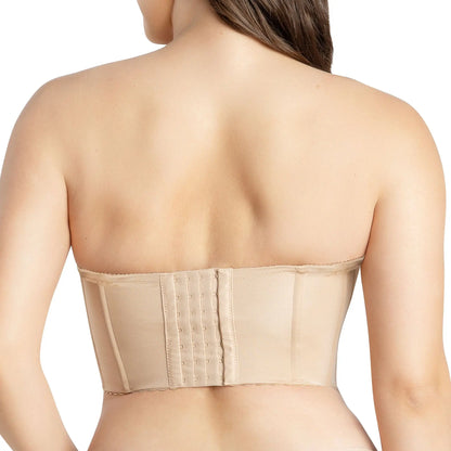 PARFAIT Elissa Women's Non-slip Full Bust and Full Figure Supportive Seamless Foam Padded Strapless Longline Bra and Bustier Top