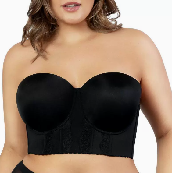 PARFAIT Elissa Women's Non-slip Full Bust and Full Figure Supportive Seamless Foam Padded Strapless Longline Bra and Bustier Top